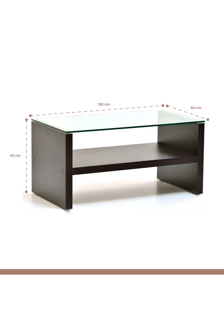 Mesa de centro moderna madera walnut wood vidrio-3