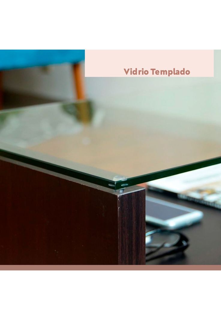 Mesa de centro moderna madera walnut wood vidrio-4