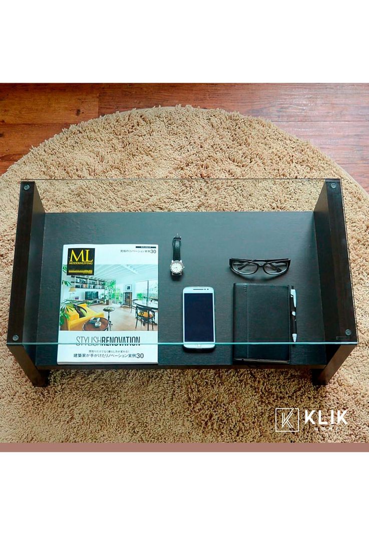 Mesa de centro moderna madera walnut wood vidrio-7