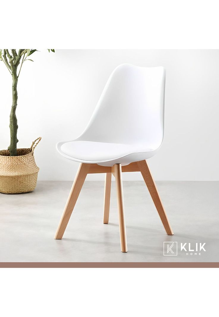 Comedor Mesa Eames Negra Redonda 80cm + 4 Sillas Tulip Blancas-7