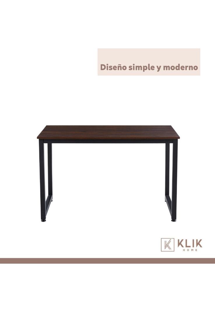 Escritorio Industrial Home Office - Madera Oscura Walnut-4
