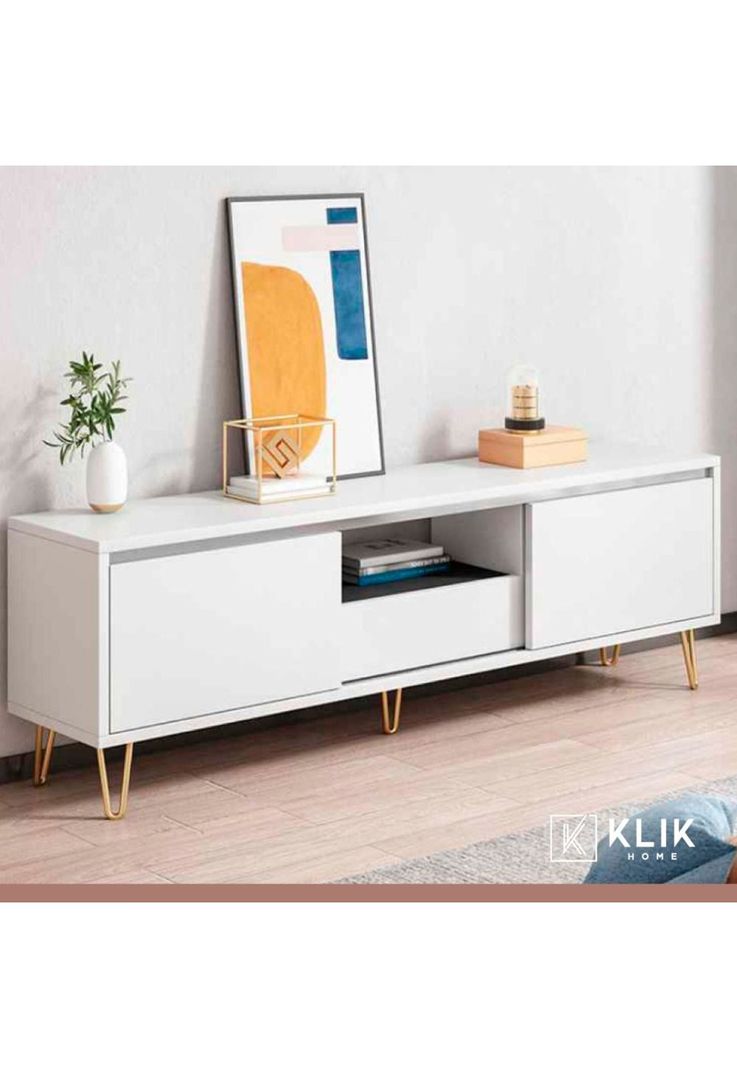 Rack de TV o Buffet con Cajones Simply White-1