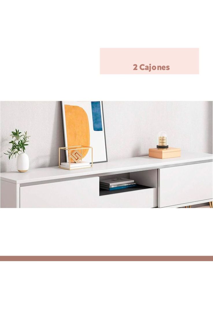 Rack de TV o Buffet con Cajones Simply White-4