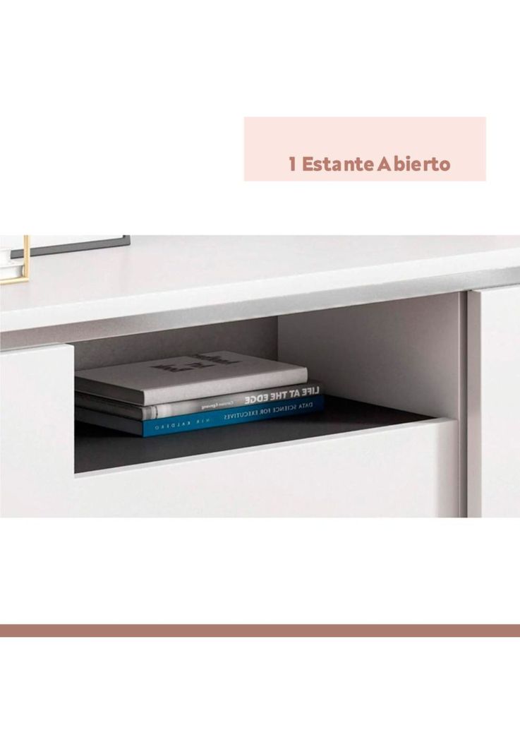 Rack de TV o Buffet con Cajones Simply White-5