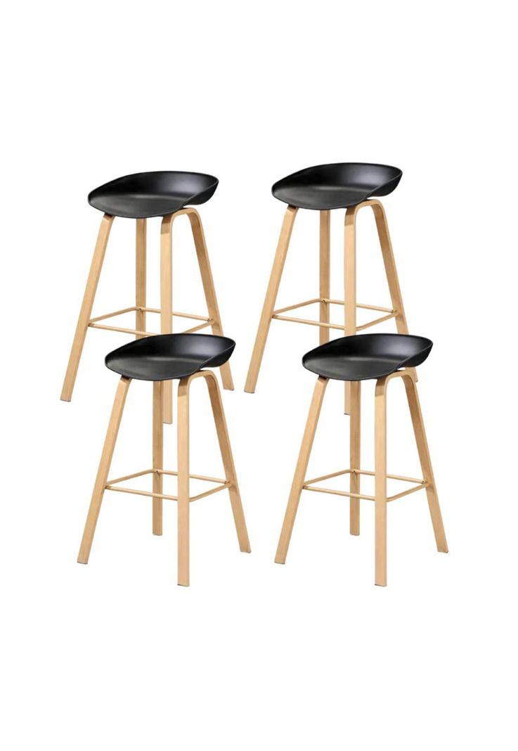 Pack de 4 Taburetes Nordic - Negro-0
