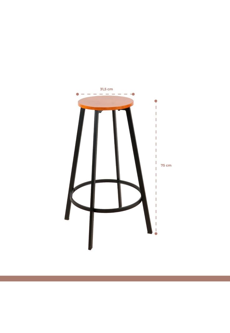 Pack de 4 Pisos taburete de bar elipse industrial-3