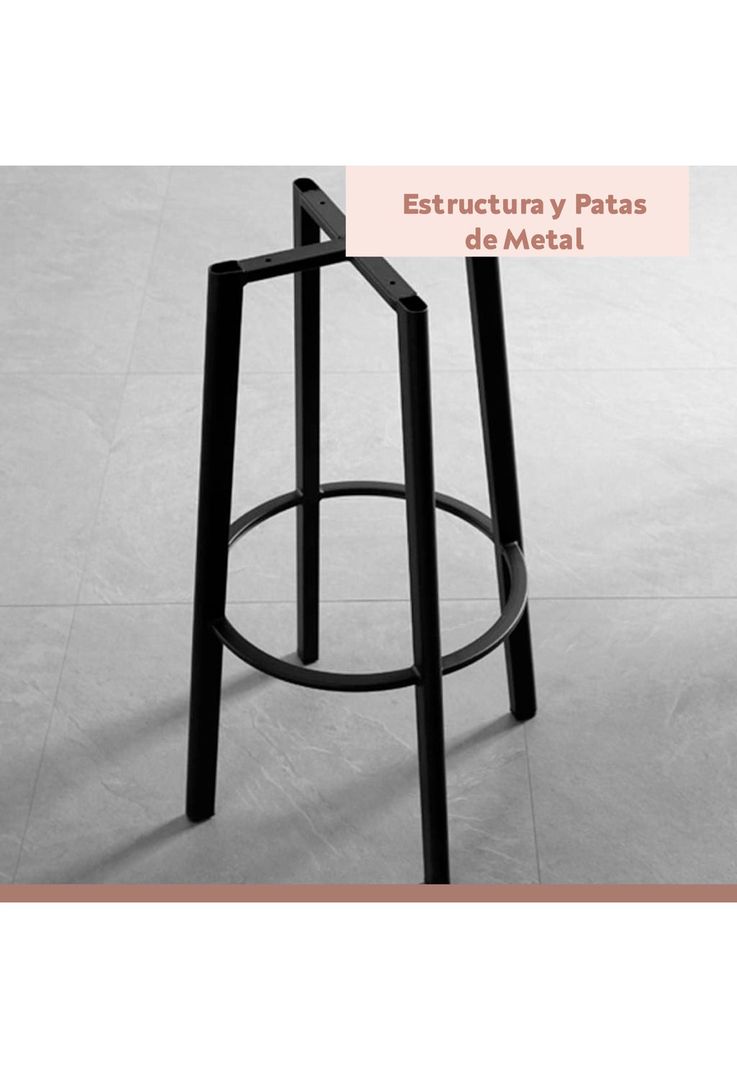 Pack de 4 Pisos taburete de bar elipse industrial-5