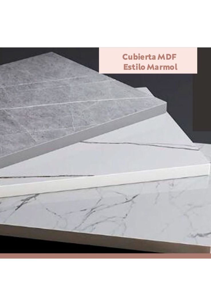 Mesa de centro marmol MDF Gris 100x50-5