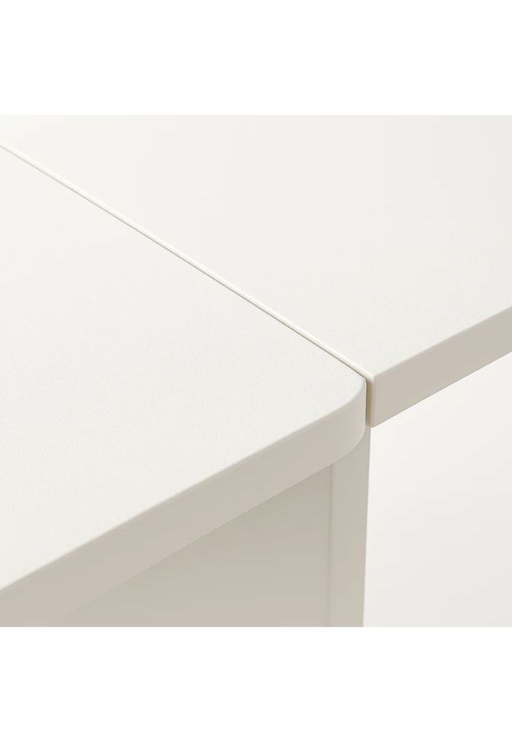 Mesa de comedor plegable extendible blanca 140x60cm-5