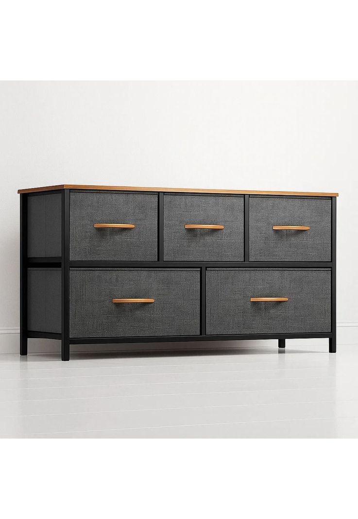 Comoda con Cajones de genero Ultra Liviana Wood Gris Oscuro