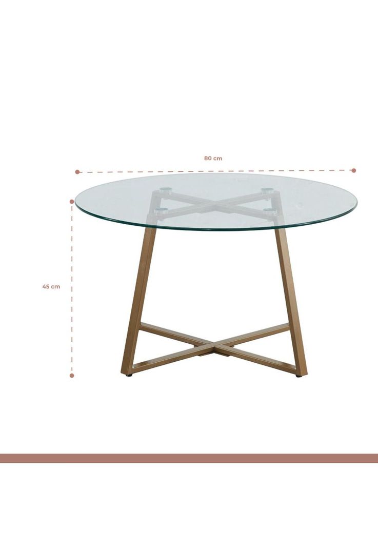 Mesa de centro para living de vidrio y metal 80cm-3