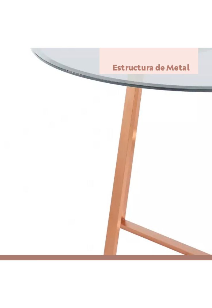 Mesa de centro para living de vidrio y metal 80cm-5