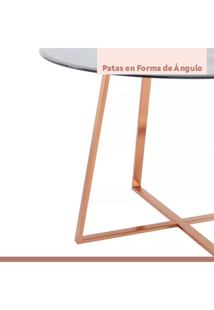 Mesa de centro para living de vidrio y metal 80cm-6