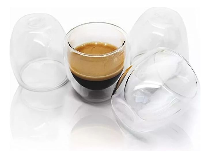 Set 4 Tazas Espresso Doble Pared 250ml Frio, Caliente Norplat-1