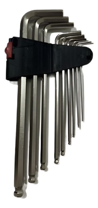 Set Juego De 9 Llaves Allen Hexagonal Cromo Vanadio Norplat-0