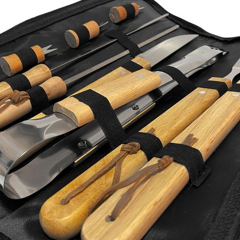 Set Parrillero 10 Herramientas Con Bolso Kit Asado - Norplat-3