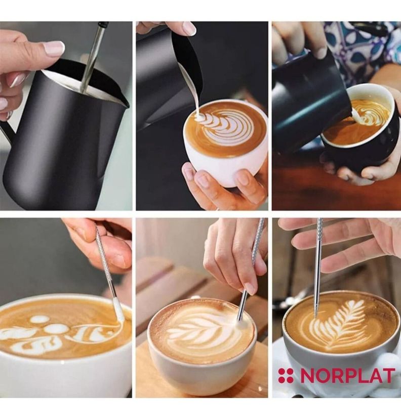 Jarra Para Texturizar Leche 350ml Espuma Latte Barista Norplat-3