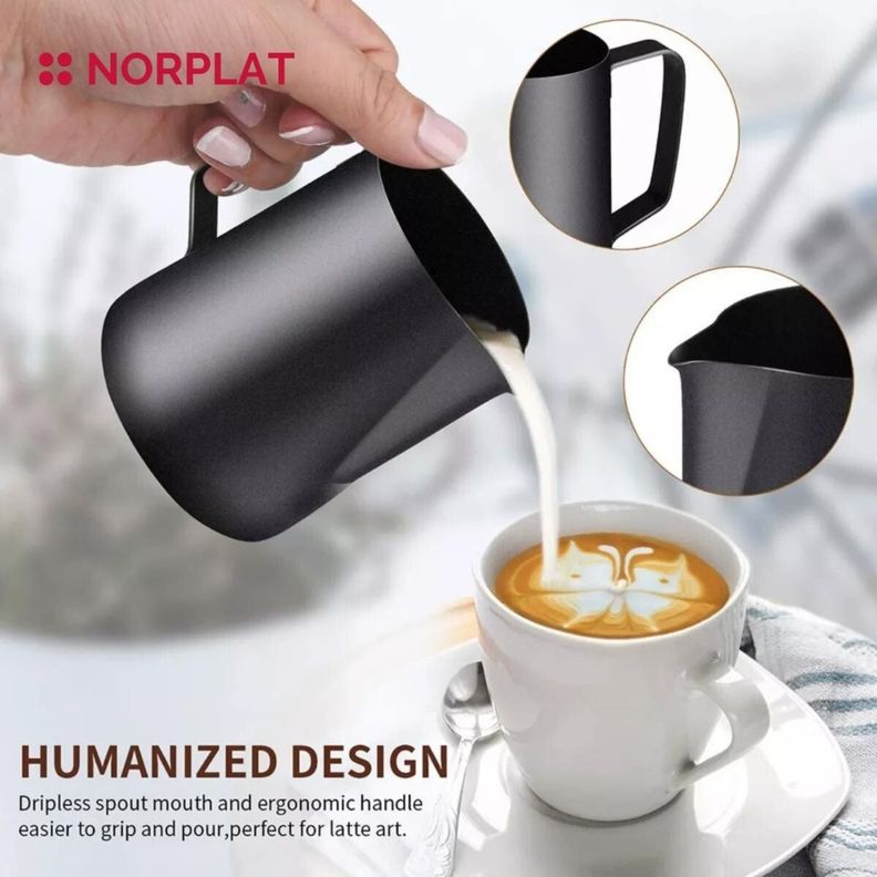 Jarra Para Texturizar Leche 350ml Espuma Latte Barista Norplat-4