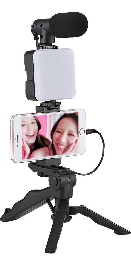 Kit De Grabación Bluetooth Luz Led Y Soporte Trípode Norplat-0