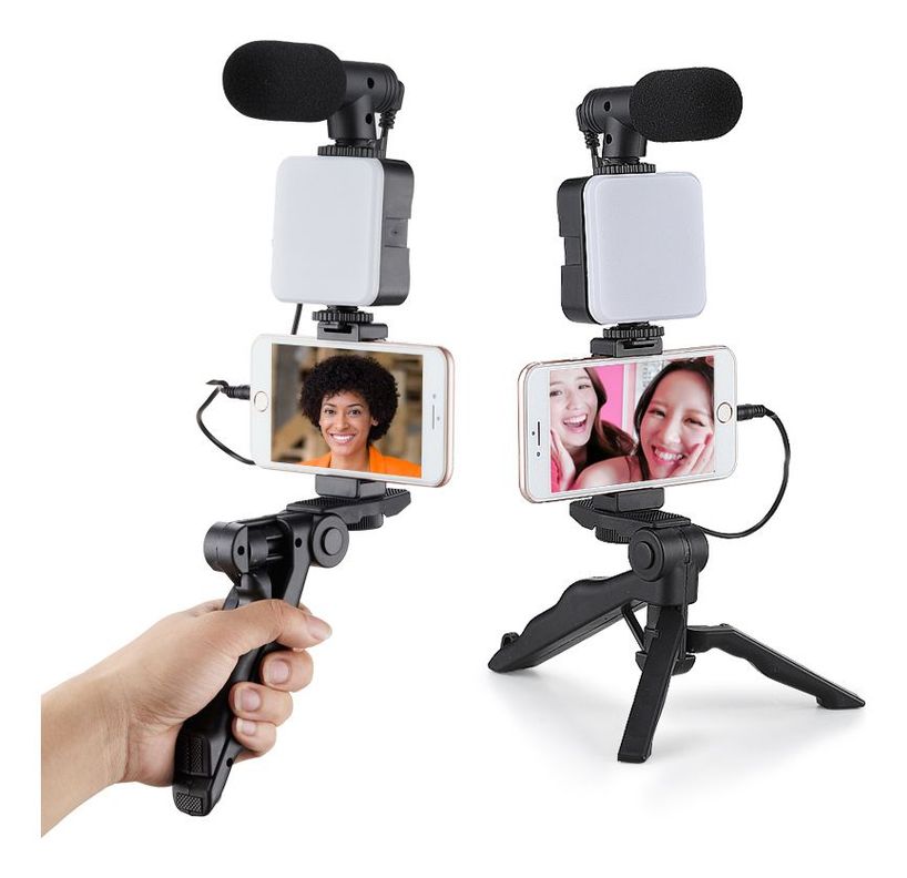 Kit De Grabación Bluetooth Luz Led Y Soporte Trípode Norplat-1