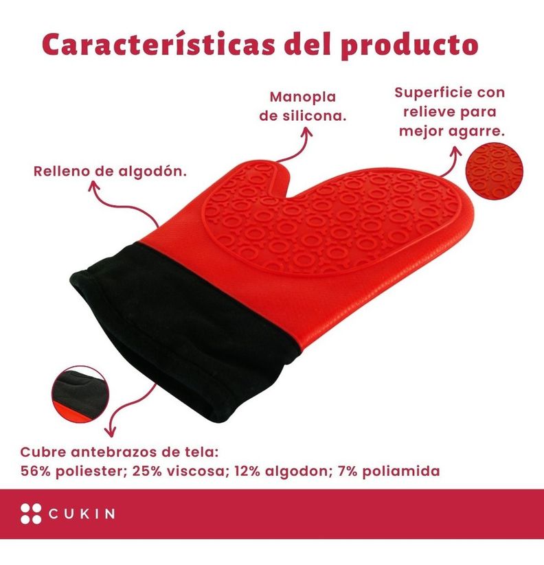 Guante De Silicona Toma Olla Con Relleno De Algodón - Norplat-1