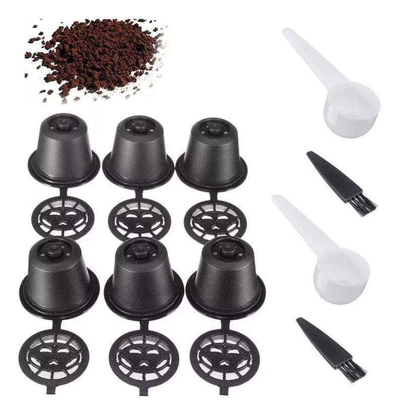 6 Capsulas Cafe Reutilizable Para Cafetera Nespresso Norplat-0