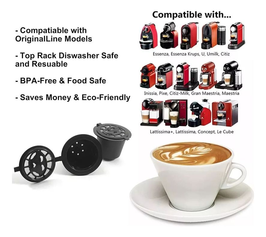 6 Capsulas Cafe Reutilizable Para Cafetera Nespresso Norplat-7