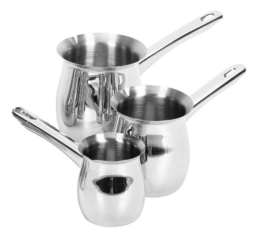 Set 3 Ollas Lecheras Acero Inolxidable Para Café Té Milk Pot - Norplat-0