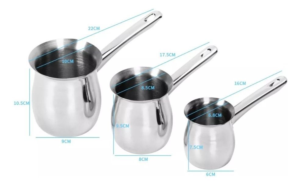 Set 3 Ollas Lecheras Acero Inolxidable Para Café Té Milk Pot - Norplat-1