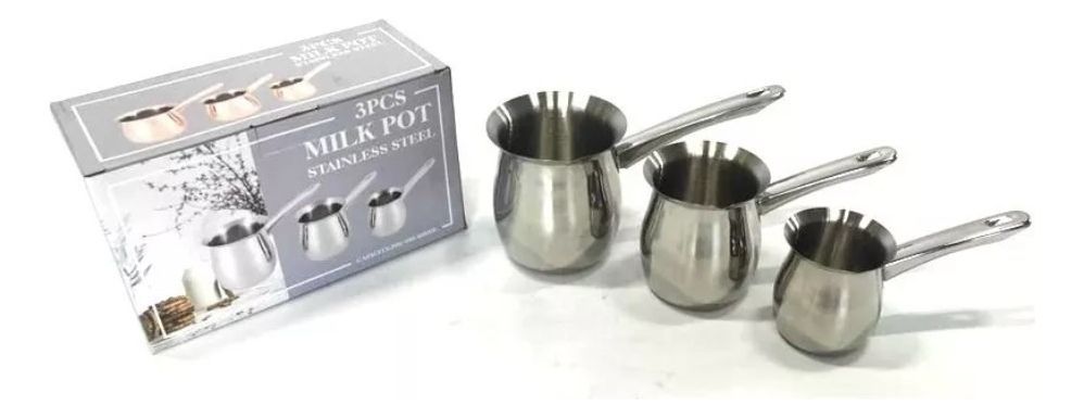 Set 3 Ollas Lecheras Acero Inolxidable Para Café Té Milk Pot - Norplat-3