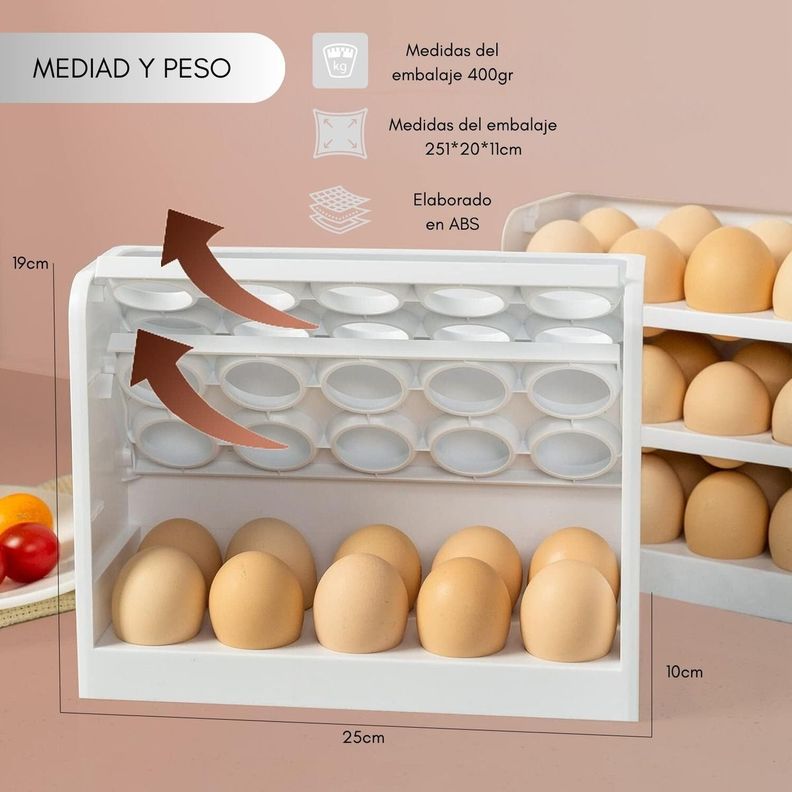 Organizador De 30 Huevos Caja Huevera Refrigerador - Norplat-1