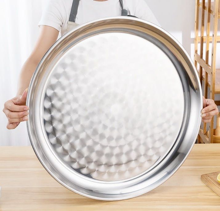 Bandeja Metalica Redonda 40cm Acero Inoxidable - Norplat-3