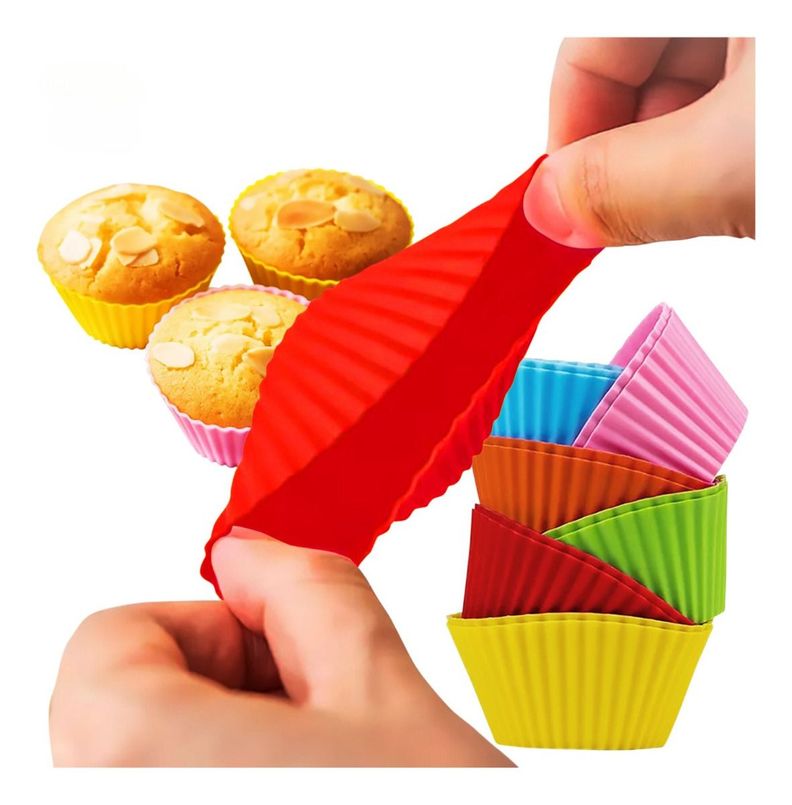 Set X 12 Moldes De Silicona Xl Para Muffin - Øs9cm - Norplat-0