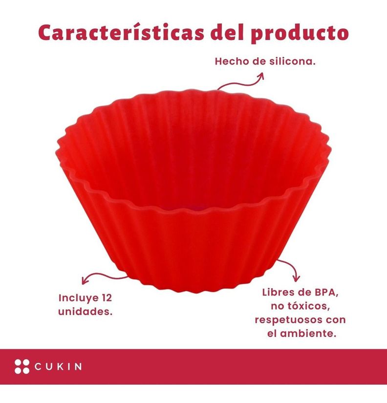 Set X 12 Moldes De Silicona Xl Para Muffin - Øs9cm - Norplat-1