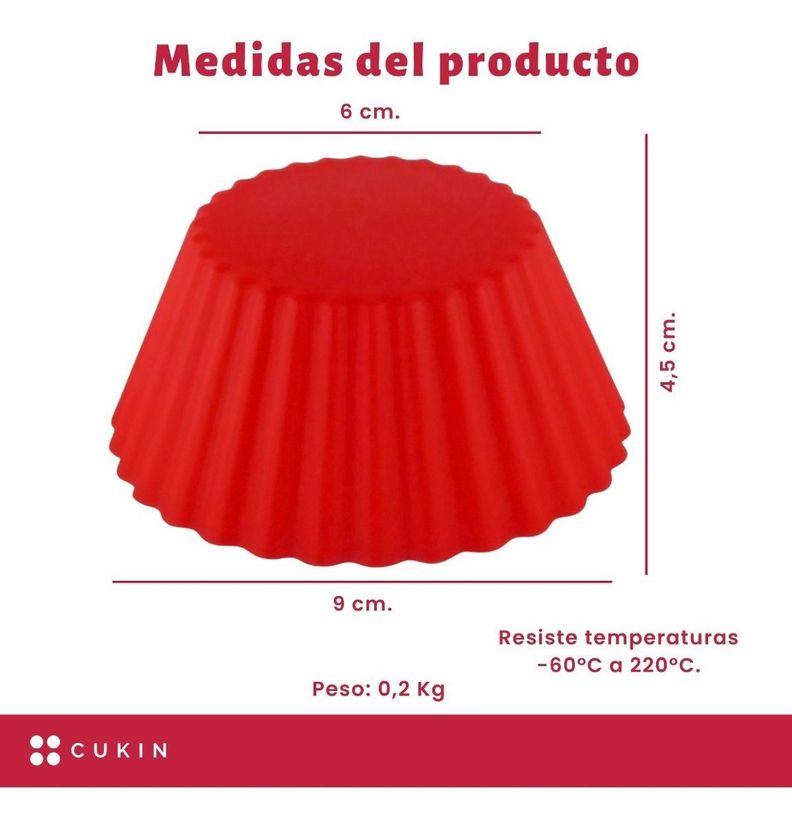 Set X 12 Moldes De Silicona Xl Para Muffin - Øs9cm - Norplat-2