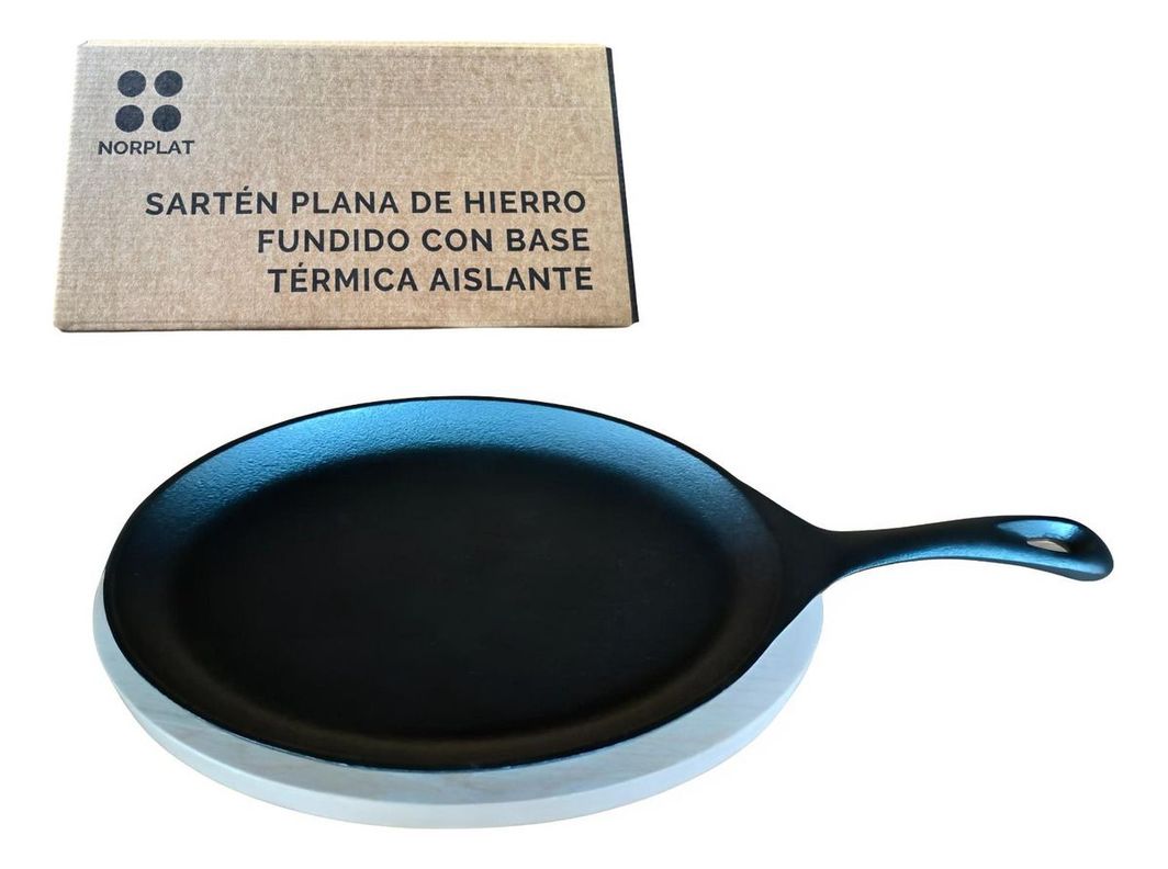 Sarten Hierro Fundido 24.5 Cm Con Base Madera - Norplat-0