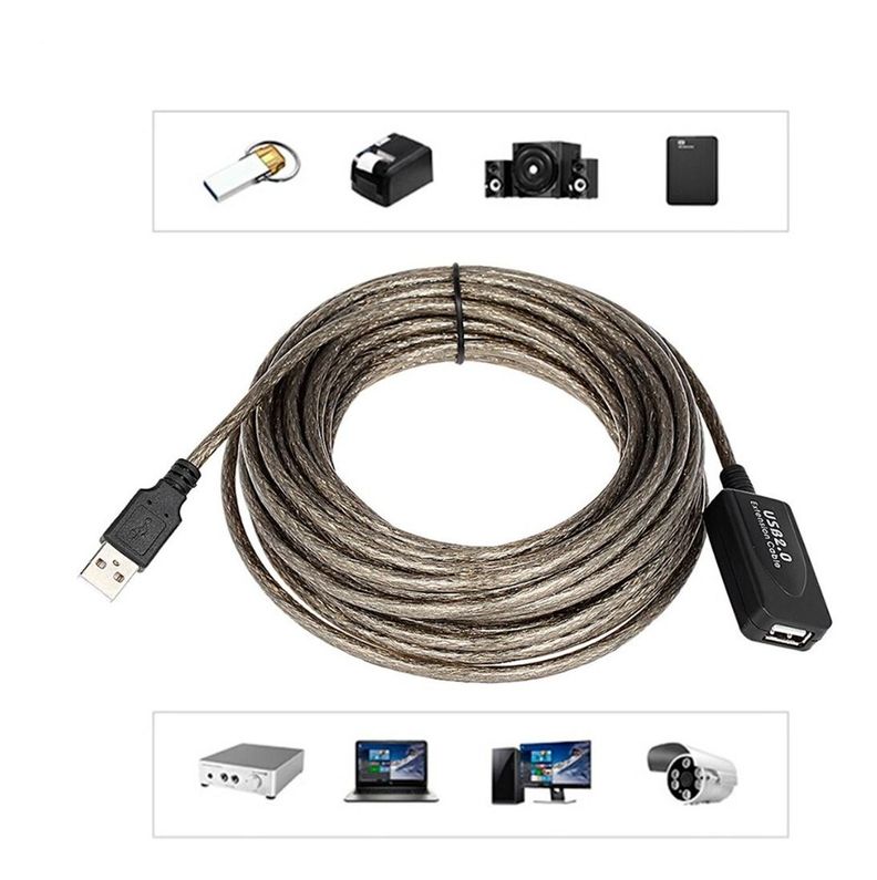 Extension Cable Usb A Usb 10m Blindado Sin Perdida - Norplat-1