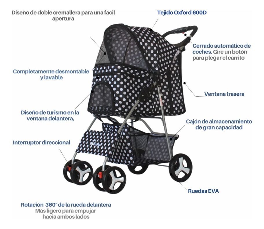 Coche Para Mascotas Perros Gato Carrito Aire Libre - Norplat-1