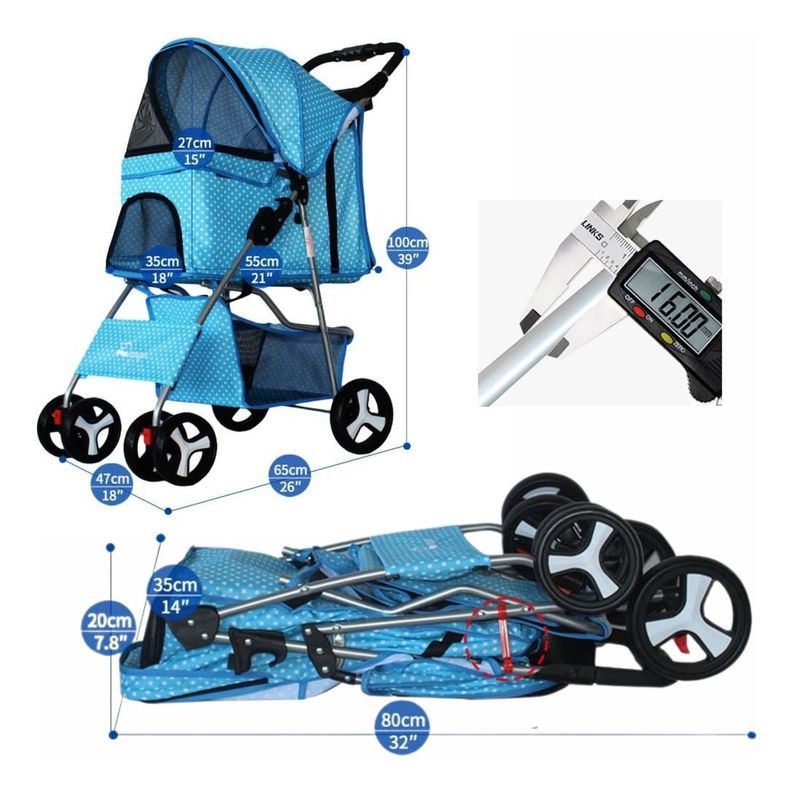 Coche Para Mascotas Perros Gato Carrito Aire Libre - Norplat-3
