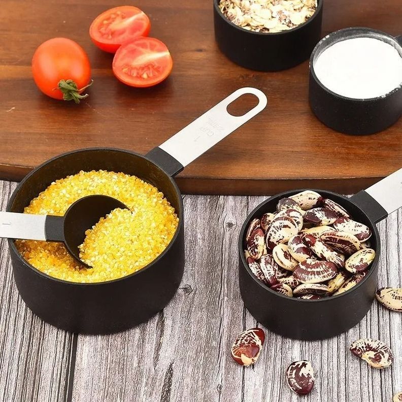 4 Cucharas + 4 Tazas Medidora Mango Acero Inoxidable Norplat-6
