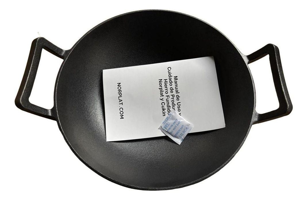 Wok De Hierro Fundido 32 X 9 Cm Redondo - Norplat-6