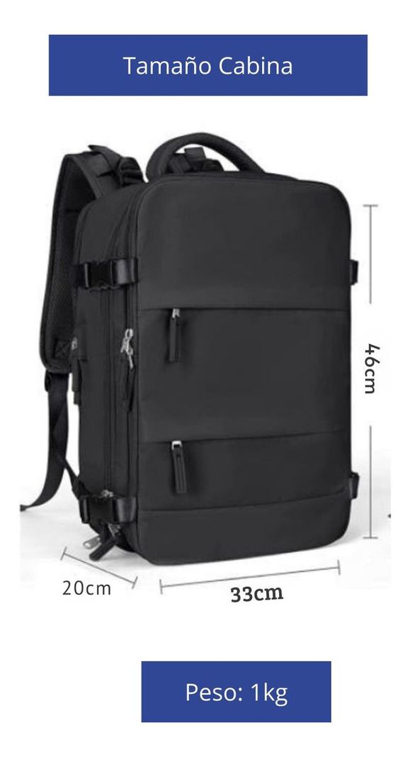 Mochila Notebook Viaje Ligera Vuelo Cabina Mano - Norplat-2