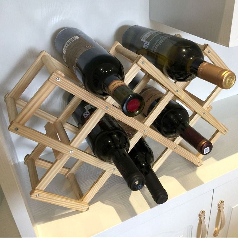 Organizador De Botellas Plegable Madera Hasta 10 Vinos Norplat-1