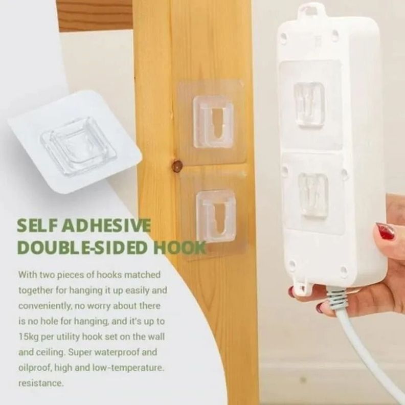 Pack 10 Adhesivos Doble Cara Colgador Gancho Pared - Norplat-4
