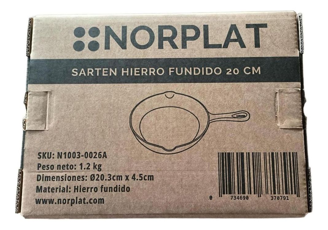 Sarten Hierro Fundido Norplat 20cm Redondo Para Freir Cocina-9