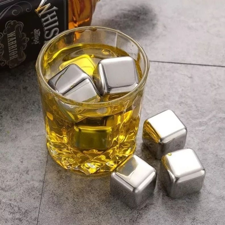 4 Cubitos De Hielo Acero Inoxidable Reutilizables Cubo Norplat-4