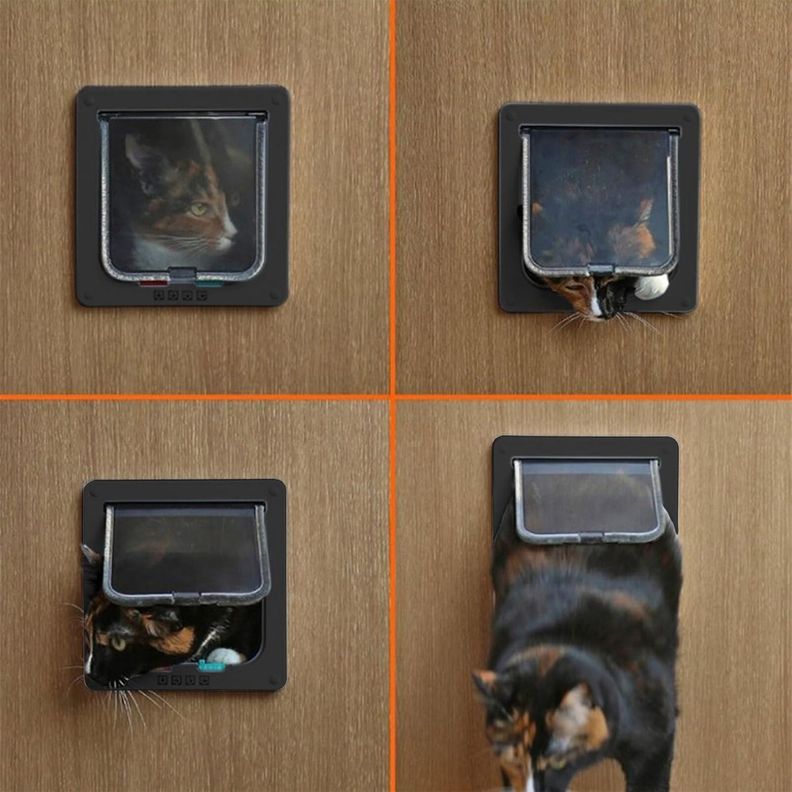Norplat Puerta Para Gato Perro Mascotas 4 Modos Bloqueo Xl-1