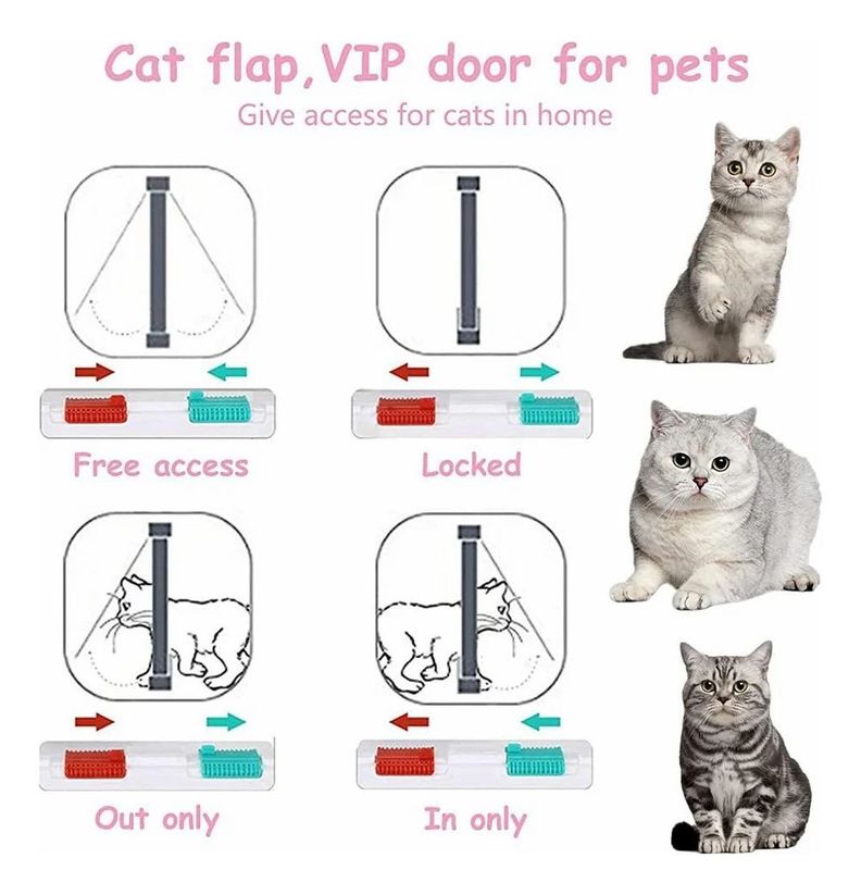 Norplat Puerta Para Gato Perro Mascotas 4 Modos Bloqueo Xl-4