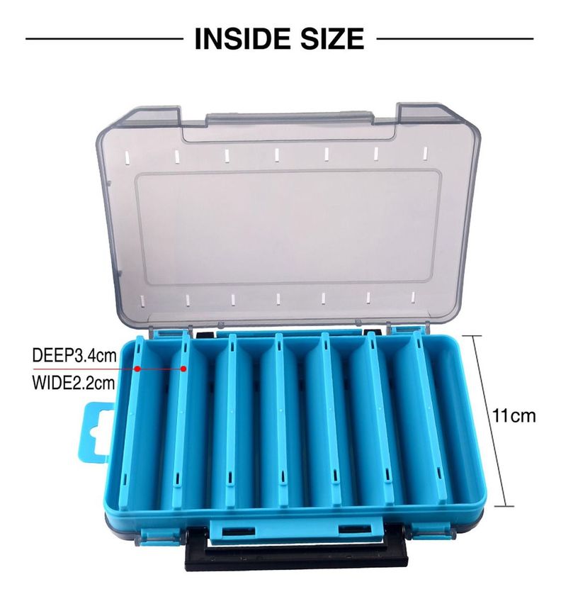 Caja Porta Señuelos Pesca 14 Compartimientos Doble - Norplat-5