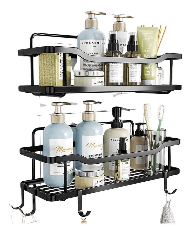 Organizador Ducha X2 Adhesivo Baño Esquinero Repisa Inoxidab - Norplat-0